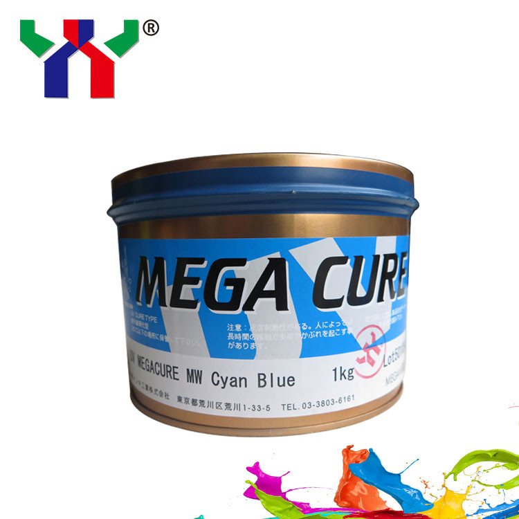 Megami Mega Cure UV Offset Ink CMYK สีแห้งเร็ว สําหรับพิมพ์พลาสติก