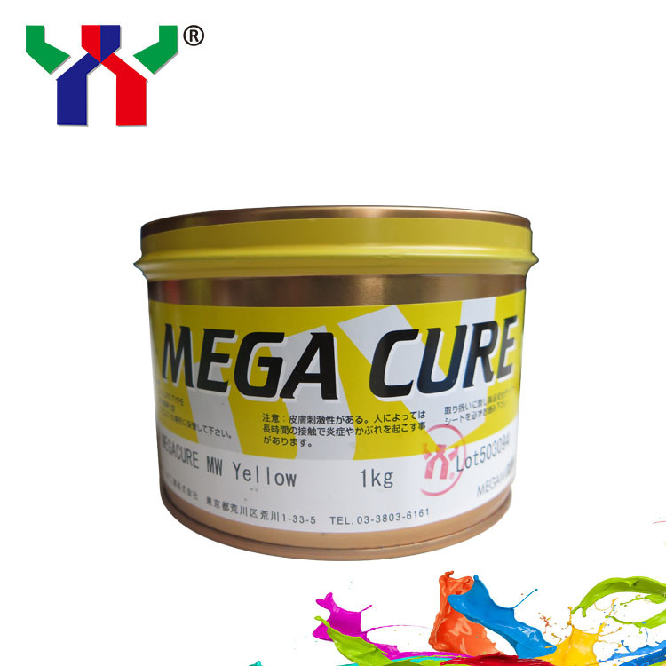 Megami Mega Cure UV Offset Ink CMYK สีแห้งเร็ว สําหรับพิมพ์พลาสติก