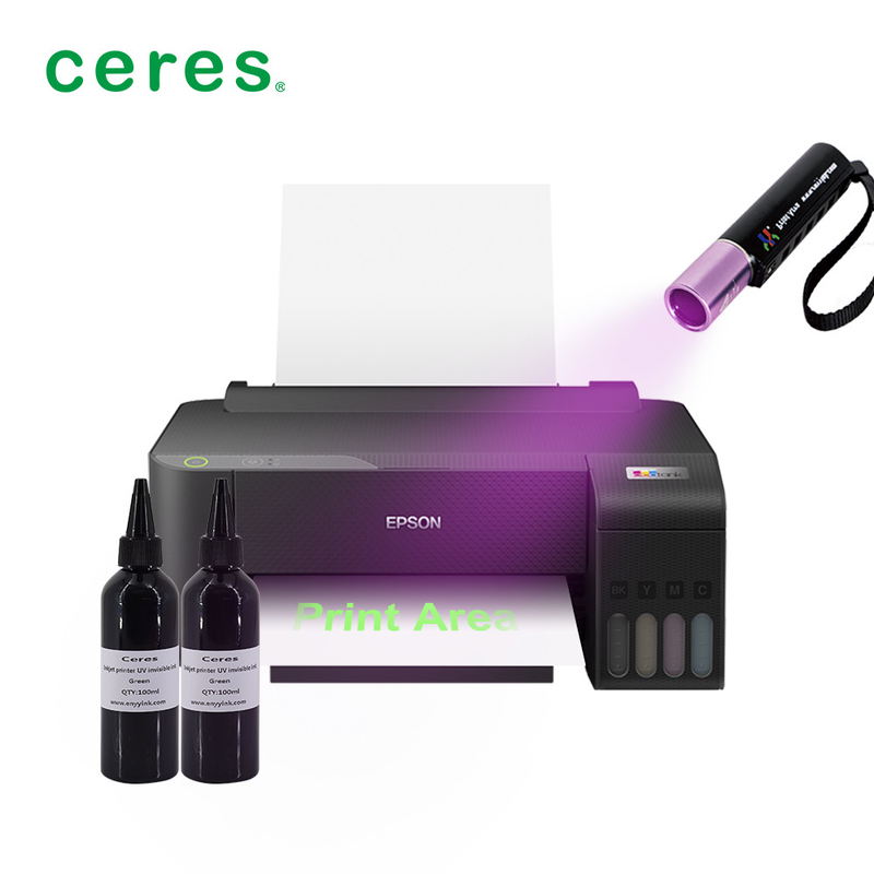 เครื่องพิมพ์สี CMYK Inkjet สําหรับหมึกที่มองไม่เห็น UV