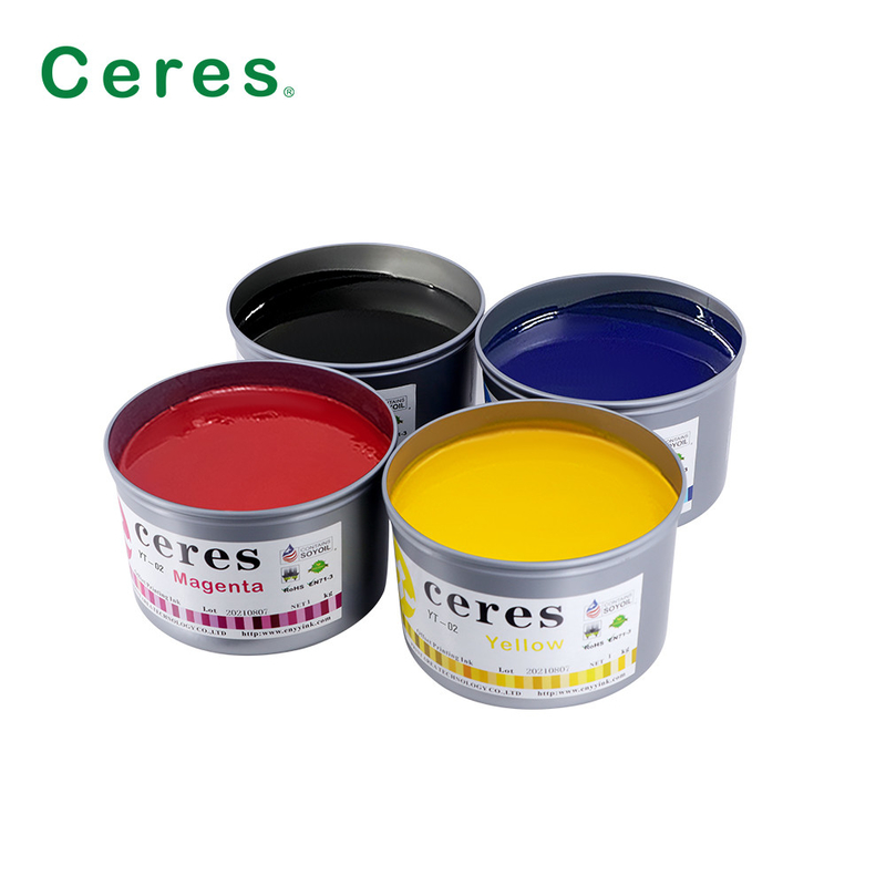สีสดใส Offset Printing Ink กระดาษ สีสว่างสูง Cmyk Ink สีแดง