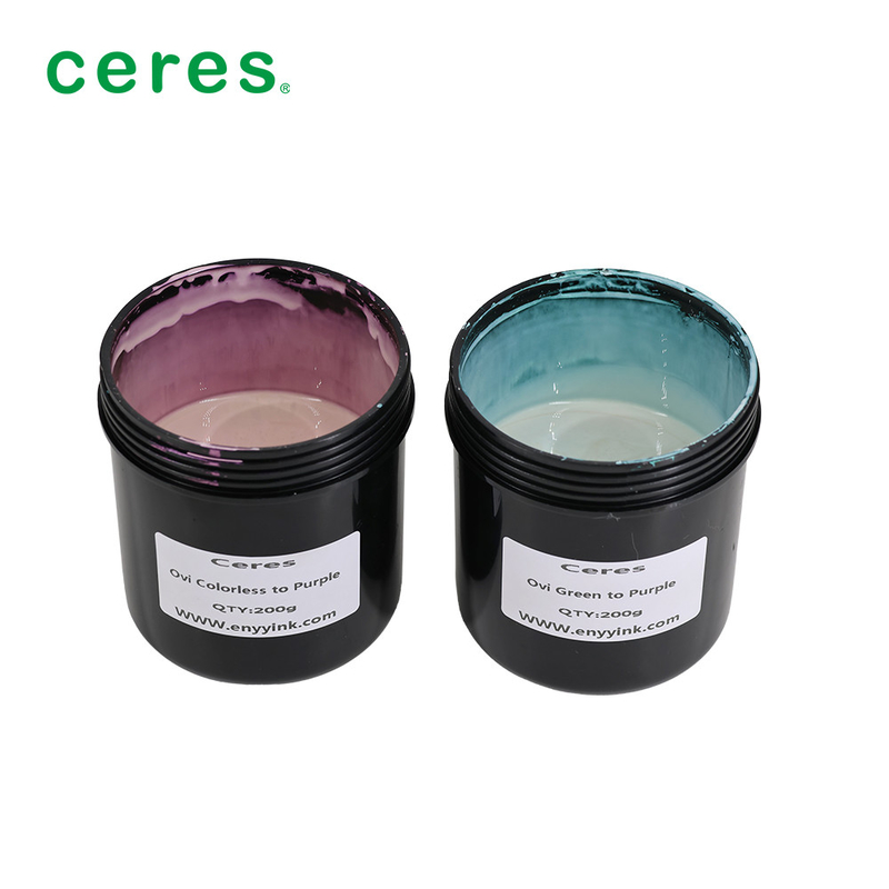 การพิมพ์ฉลาก สีเหล็กออปติก แปรเปลี่ยน สีไร้สี ถึง สีม่วง