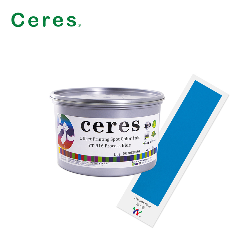 YT-916 Model Process Blue Pantone Offset Printing Ink with EN71-3 RoHS Compliance in 1kg/can Packing