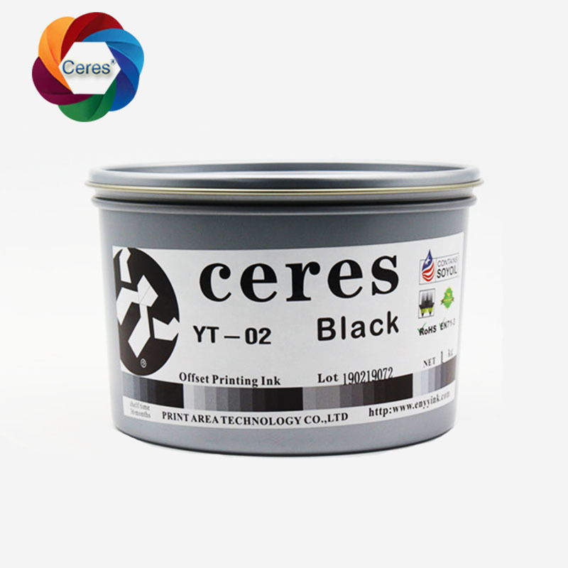 หมึกพิมพ์ออฟเซ็ต UV ความเข้มข้นสูง CERES ปลอดสารพิษ สำหรับกระดาษ สี CMYK 1 กก./กระป๋อง