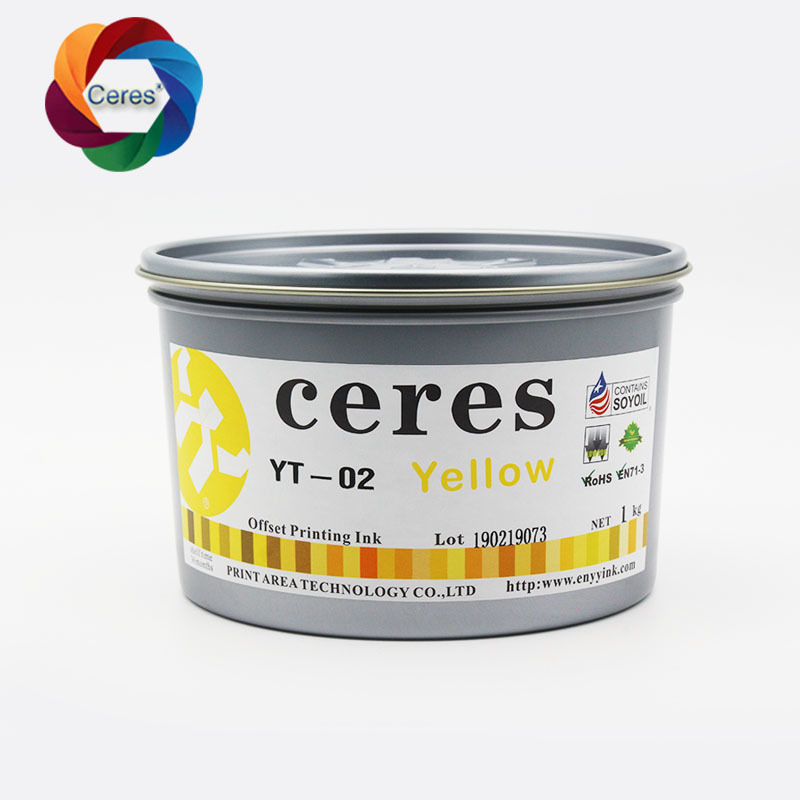 หมึกพิมพ์ออฟเซ็ต UV ความเข้มข้นสูง CERES ปลอดสารพิษ สำหรับกระดาษ สี CMYK 1 กก./กระป๋อง