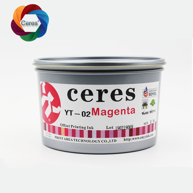 หมึกพิมพ์ออฟเซ็ต UV ความเข้มข้นสูง CERES ปลอดสารพิษ สำหรับกระดาษ สี CMYK 1 กก./กระป๋อง