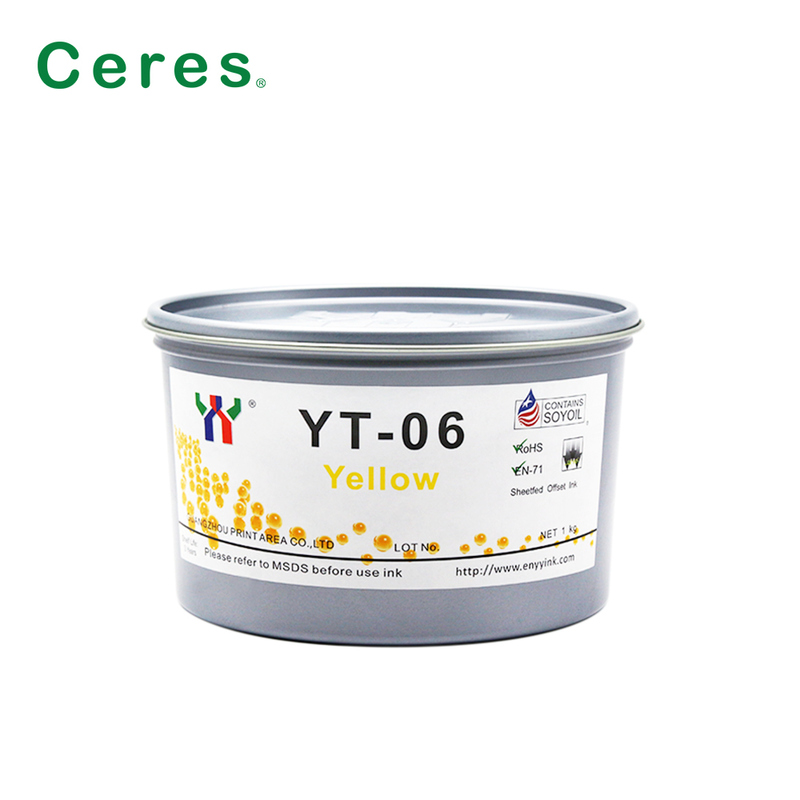 หมึกพิมพ์ออฟเซ็ตชนิดตัวทำละลาย Ceres YT-06 สำหรับเมลามีน บรรจุ 1 กก./กระป๋อง และคุณภาพเกรด A+