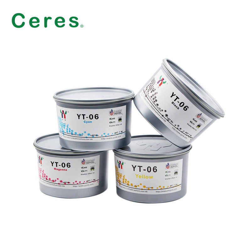 หมึกพิมพ์ออฟเซ็ตชนิดตัวทำละลาย Ceres YT-06 สำหรับเมลามีน บรรจุ 1 กก./กระป๋อง และคุณภาพเกรด A+