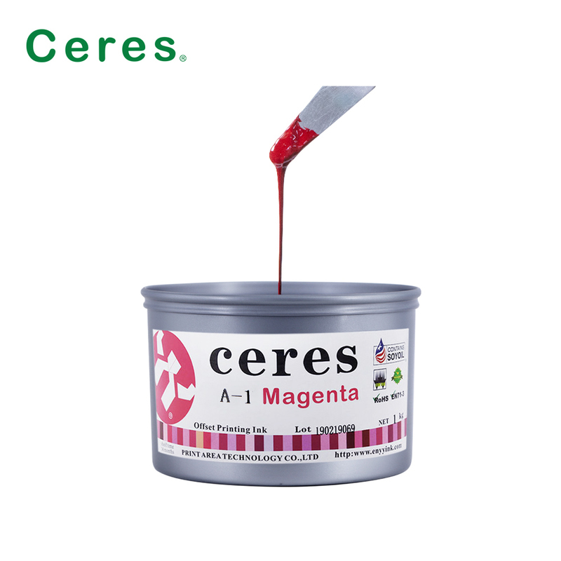 ซีเรส A-1 ไม่เป็นพิษ มีความสว่างสูง 2 ปี อายุการใช้งาน โซย่า บอน ออฟเซ็ตพิมพ์หมึกสําหรับสี CMYK