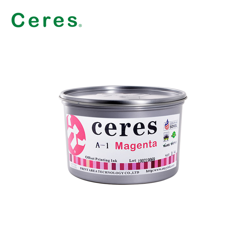 ซีเรส A-1 ไม่เป็นพิษ มีความสว่างสูง 2 ปี อายุการใช้งาน โซย่า บอน ออฟเซ็ตพิมพ์หมึกสําหรับสี CMYK