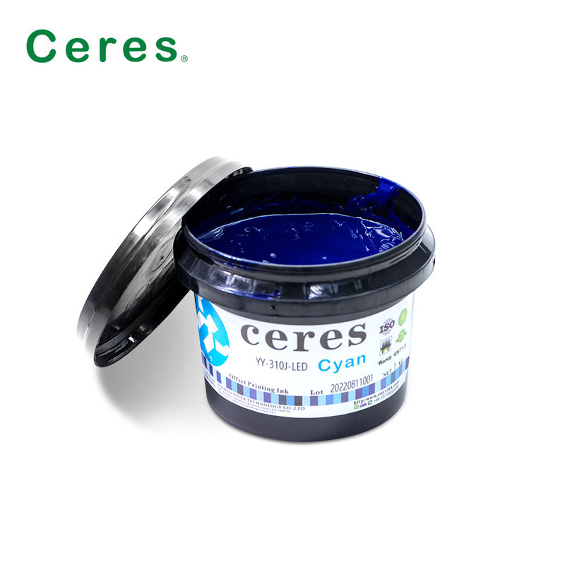 Ceres YY-310 UV LED Offset Ink with 100~150um Thickness and CMYK Pantone Colours สําหรับการพิมพ์ที่มีคุณภาพสูง