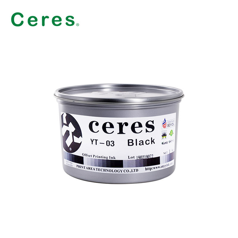 สนใจสิ่งแวดล้อม EN71-3 สอดคล้องกับสารละลายออฟเซตพิมพ์หมึก YT-03 CMYKหมึกสําหรับการพิมพ์ที่มีคุณภาพสูง