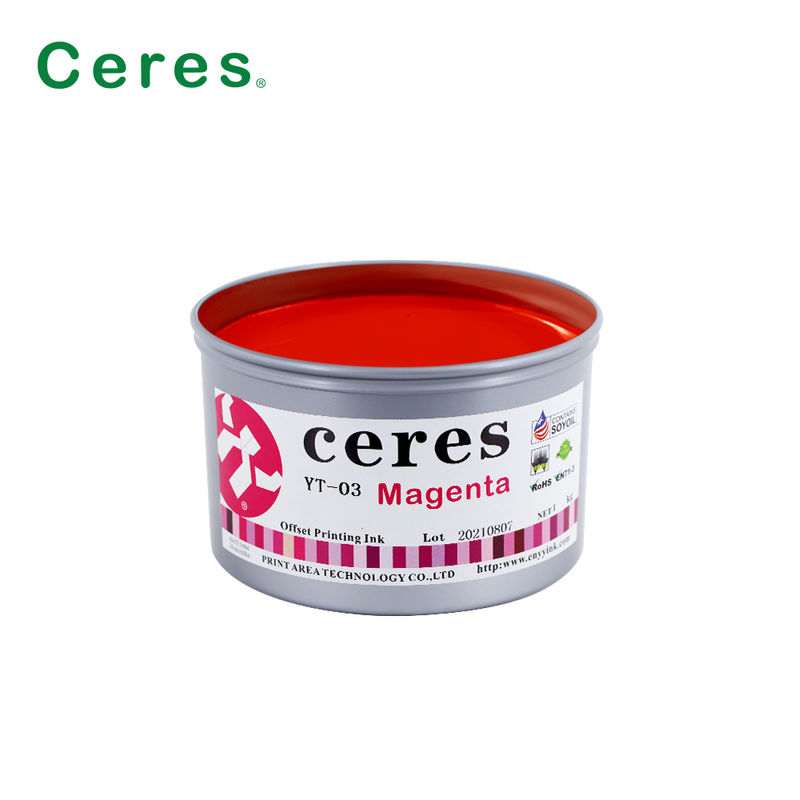 หมึกพิมพ์ออฟเซ็ตถั่วเหลือง Ceres YT-03 แห้งเร็ว เป็นมิตรต่อสิ่งแวดล้อม ให้ความเงางามสูง สำหรับการพิมพ์ CMYK