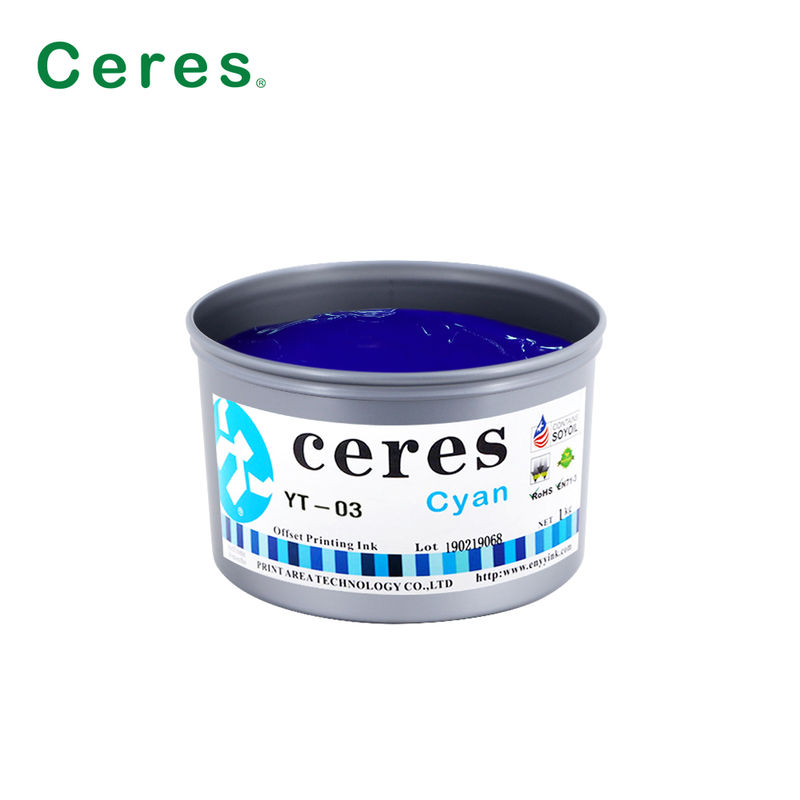 หมึกพิมพ์ออฟเซ็ตถั่วเหลือง Ceres YT-03 แห้งเร็ว เป็นมิตรต่อสิ่งแวดล้อม ให้ความเงางามสูง สำหรับการพิมพ์ CMYK