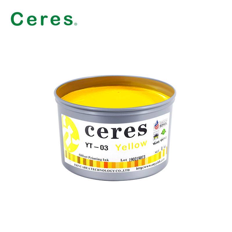 หมึกพิมพ์ออฟเซ็ตถั่วเหลือง Ceres YT-03 แห้งเร็ว เป็นมิตรต่อสิ่งแวดล้อม ให้ความเงางามสูง สำหรับการพิมพ์ CMYK