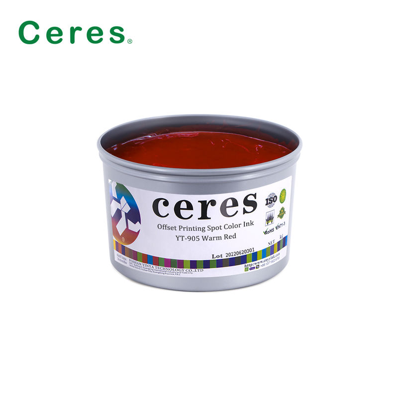 หมึกพิมพ์ออฟเซ็ตสีเฉพาะจุด YT-905 สีแดงอมส้ม แห้งเร็ว ทึบแสงสูง