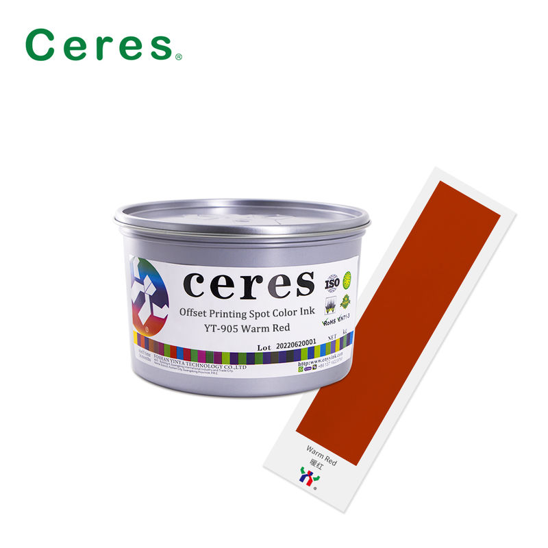 หมึกพิมพ์ออฟเซ็ตสีเฉพาะจุด YT-905 สีแดงอมส้ม แห้งเร็ว ทึบแสงสูง
