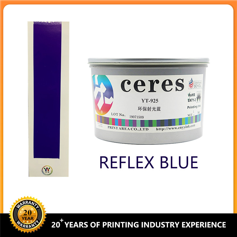 1 กิโลกรัม Can UV Offset Printing Ink CMYK Reflex Blue Spot Color Ink สารละลาย