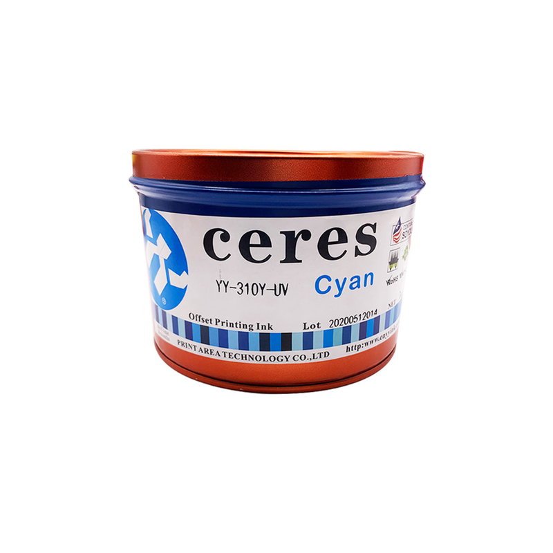 1 กิโลกรัม Can UV Offset Printing Ink CMYK Reflex Blue Spot Color Ink สารละลาย
