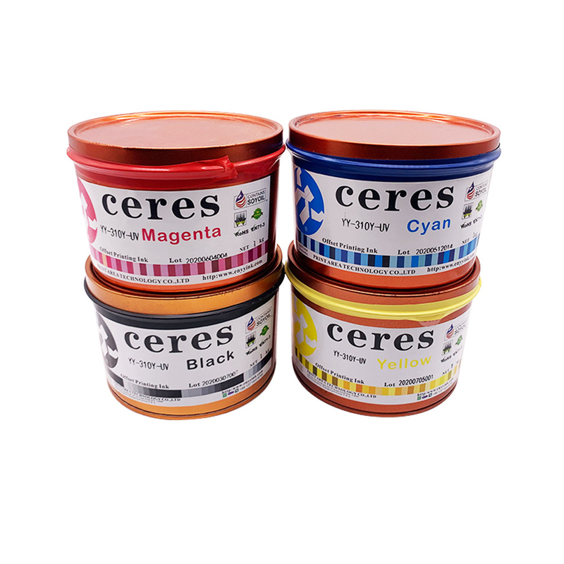 1 กิโลกรัม Can UV Offset Printing Ink CMYK Reflex Blue Spot Color Ink สารละลาย